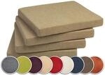 sunnypillow 4er Set Stuhlkissen mit Bindeb&auml;nder - 40 x 40 x 3 cm - Sitzkissen