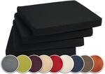 sunnypillow 4er Set Stuhlkissen mit Bindeb&auml;nder - 40 x 40 x 3 cm - Sitzkissen