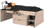 Parisot Multifunktions Hochbett Milky 2" Industrial Style/Eiche Jackson