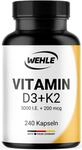 Vitamin D3 K2 Depot 240 Kapseln Hochdosiert - 5.000 IE Vitamin D3 + 200 mcg Vitamin