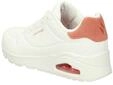 Skechers Damen Uno Pop Back Sneakers, White Durabuck Coral Suede Trim, 38 EU