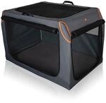 Knuffelwuff Faltbare Hundebox Transportbox mit Aluminiumgestell L 76x51x48cm