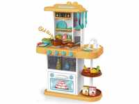 Kinderspielzeugküche mit 38 TLG. Zubehör, Spülbecken, Kinderherd, Licht,...