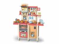 Kinderküche Susi Rot mit 65-teiligem Zubehör, Spülbecken, Kinderherd, Licht &