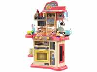 Kinderspielzeugküche Joe mit 46-TLG. Zubehör, Spülbecken, Kinderherd, Licht,...