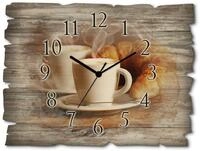 ARTLAND Wanddeko Wanduhr ohne Tickger&auml;usche aus Holz Funkuhr 40x30 cm Rechteckig