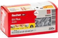 fischer Spreizd&uuml;bel SX Plus 4 x 20, Schachtel mit 200 Nylond&uuml;beln, D&uuml;bel f&uuml;r