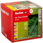fischer Spreizd&uuml;bel SX Plus Green 8 x 65, Schachtel mit 45 nachhaltigen D&uuml;beln,