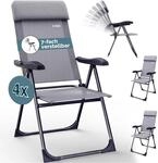 Casaria Gartenst&uuml;hle 4er Set Klappbar 7-Fach Verstellbar Alu mit hoher...