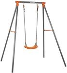 KETTLER Einzelschaukel | mit Sitz & Bodenanker | ab 3 Jahren (Grau/Orange)