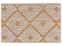 Relaxdays Fußmatte Kokos, geometrisches Muster, 60x40 cm, rutschfest, wasserfest,