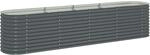 vidaXL Hochbeet Stahl Grau 400x80x81 cm Gem&uuml;sebeet Pflanzbeet Fr&uuml;hbeet Garten