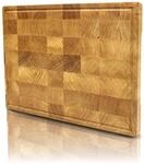 holz4home&reg; Schneidebrett L aus Eichenholz I Stirnholz W&uuml;rfelmuster Echtholz...
