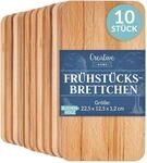 Creative Home 10 x Fr&uuml;hst&uuml;cksbrettchen Holz Set | 22.5 x 12.5 x 1.2 cm 