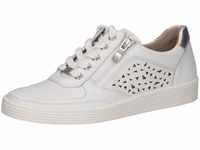 CAPRICE Damen Sneaker flach aus Leder mit Reißverschluss, Weiß (White Comb), 38.5