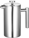Rosenstein & S&ouml;hne Kaffeepresse: Thermo-Kaffeebereiter, French-Press, Edelstahl,