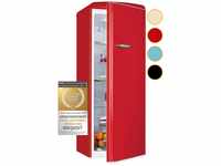 Exquisit Retro Vollraumkühlschrank RKS325-V-H-160E rot | Nutzinhalt: 225 L 