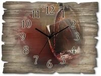 ARTLAND Wanddeko Wanduhr ohne Tickger&auml;usche aus Holz Funkuhr 40x30 cm Rechteckig
