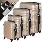 Devillo&reg; Hartschalenkofferset 4tlg. S-M-L-XL Champagner &ndash; Trolley Koffer Set mit 4