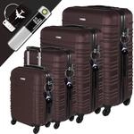 Devillo&reg; Hartschalenkofferset Kofferset 4tlg. S-M-L-XL, Braun - Hard Shell Trolley