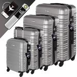 Devillo&reg; Hartschalenkofferset Kofferset 4tlg. S-M-L-XL, Silber - Hard Shell Trolley