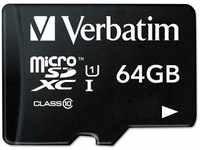 Verbatim Premium Micro SDXC Speicherkarte mit Adapter, 64 GB, Datenspeicher für