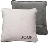 Joop! Kissenh&uuml;lle Uni Doubleface Ecru-Graphit Baumwolle/Polyacryl, Ma&szlig;e: 50cm x