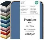 schlafgut Premium Spannbettlaken 180x200 cm Bio-Baumwolle, Blue Mid