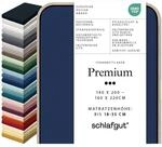 schlafgut Premium Spannbettlaken 140x200 cm Bio-Baumwolle, Blue Deep