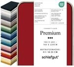 schlafgut Premium Spannbettlaken 140x200 cm Bio-Baumwolle, Red Deep