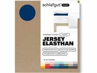 Schlafgut Easy Jersey Elasthan Topper Spannbettlaken 180x200 bis 200x220 Blue...