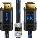 deleyCON 1m 8K HDMI 2.1b Kabel (48G, ULTRA Highspeed) Zertifiziert, 8K@60Hz 4K@144Hz