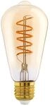 EGLO E27 Lampe, Spiral LED Gl&uuml;hbirne, Vintage Leuchtmittel amber f&uuml;r Retro