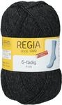 REGIA 6-f&auml;dig Uni 9801275-00522 anthrazit meliert Handstrickgarn, Sockengarn, 150g