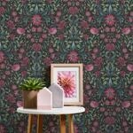 A.S. Cr&eacute;ation Tapete Floral Schwarz Pink Blau Gr&uuml;n - A.S. Cr&eacute;ation Maison Charme