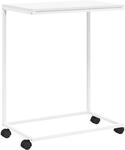 vidaXL Beistelltisch mit Rollen Wei&szlig; 55x35x70 cm Holzwerkstoff