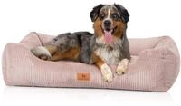 Knuffelwuff Hundebett aus Cord mit handgewebtem Charakter Olivia XXL, 120 x 85...