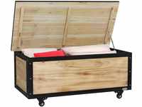 Outsunny Gartenbox Holz Auflagenbox 121L Aufbewahrungsbox mit Rollen,