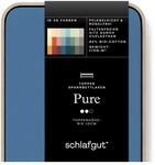 schlafgut Pure Topper Spannbettlaken 140x200 cm Bio-Baumwolle, Blue Mid