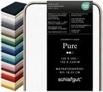 schlafgut Pure Spannbettlaken 120x200 cm Bio-Baumwolle Jersey, Full-White