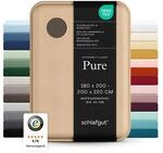 Schlafgut Pure Spannbettlaken 180x200cm bis 200x220cm - 95% Biobaumwolle, 5%