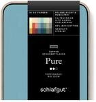 schlafgut Pure Topper Spannbettlaken 180x200 cm Bio-Baumwolle, Petrol Mid