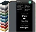 schlafgut Pure Spannbettlaken 120x200 cm Bio-Baumwolle Jersey, Grey Deep