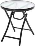 Outsunny Gartentisch klappbar &Oslash;45cm, Wetterfest Balkontisch aus Metall, Klapptisch