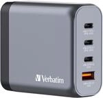 Verbatim GaN Charger 140 W, 4 Ports USB-C Ladeger&auml;t, Power Adapter mit 3 x USB-C und