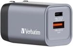 Verbatim GaN Charger 35 W, 2 Ports USB-C Ladeger&auml;t, Power Adapter mit USB-C und