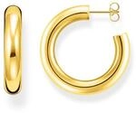 THOMAS SABO Creolen Chunky mittel vergoldet 750 Gelbgold Vergoldung, 925