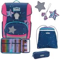 SCOUT Schulranzen Basic Neo Set 4-teilig Pretty Star dunkelblau