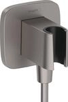 hansgrohe Wandanschluss mit Duschkopfhalterung FixFit Q, Brushed Black Chrome
