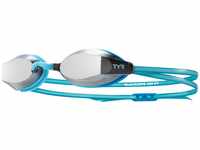 TYR Blackops 140 EV Racing Mirrored Swim Goggles Adult Fit, Silver/blue, Small